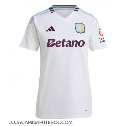 Camisa de Futebol Aston Villa Equipamento Secundário Mulheres 2024-25 Manga Curta